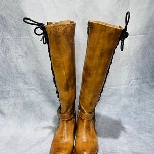BED|STU Burnley Knee High Lace Up D Ring Harness Leather Boots Shoes US
